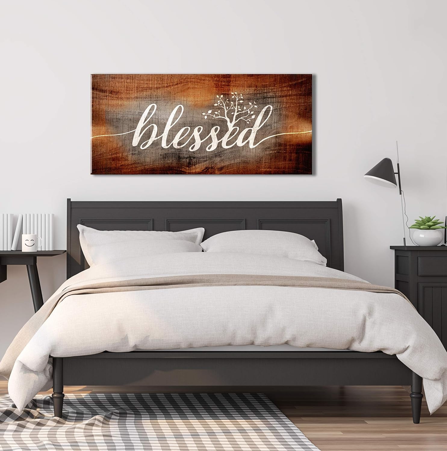 | Christian Wall Art |Blessed Sign|So Very Thankful Quotes Wall Art|Religious Wall Decor| Blessed Word Sign|Christian Wall Decor|Thankful Wall Decor (42 X 19, Blessed Word Sign (Brown))
