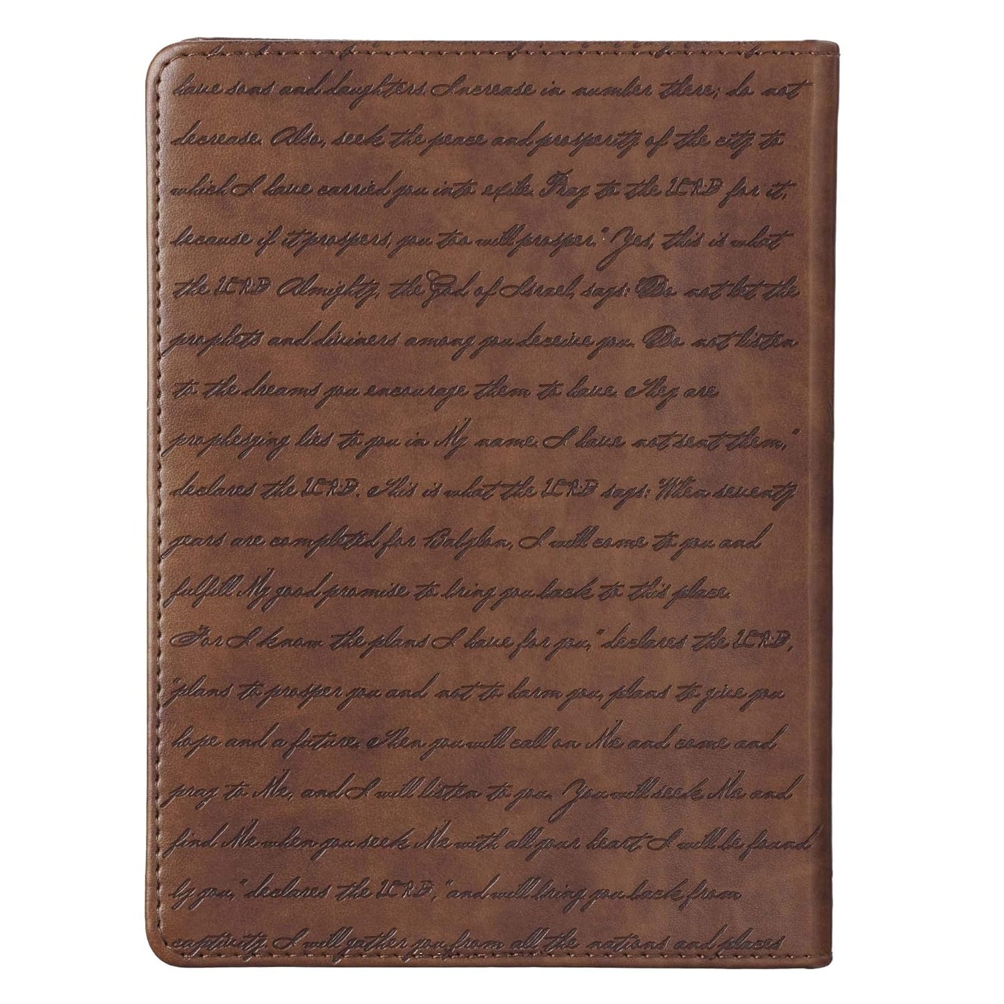 Christian Art Gifts Brown Faux Leather Journal | for I Know the Plans Jeremiah 29:11 Bible Verse | Handy-Sized Flexcover Inspirational Notebook W/Ribbon 240 Lined Pages, Gilt Edges, 5.5 X 7 Inches
