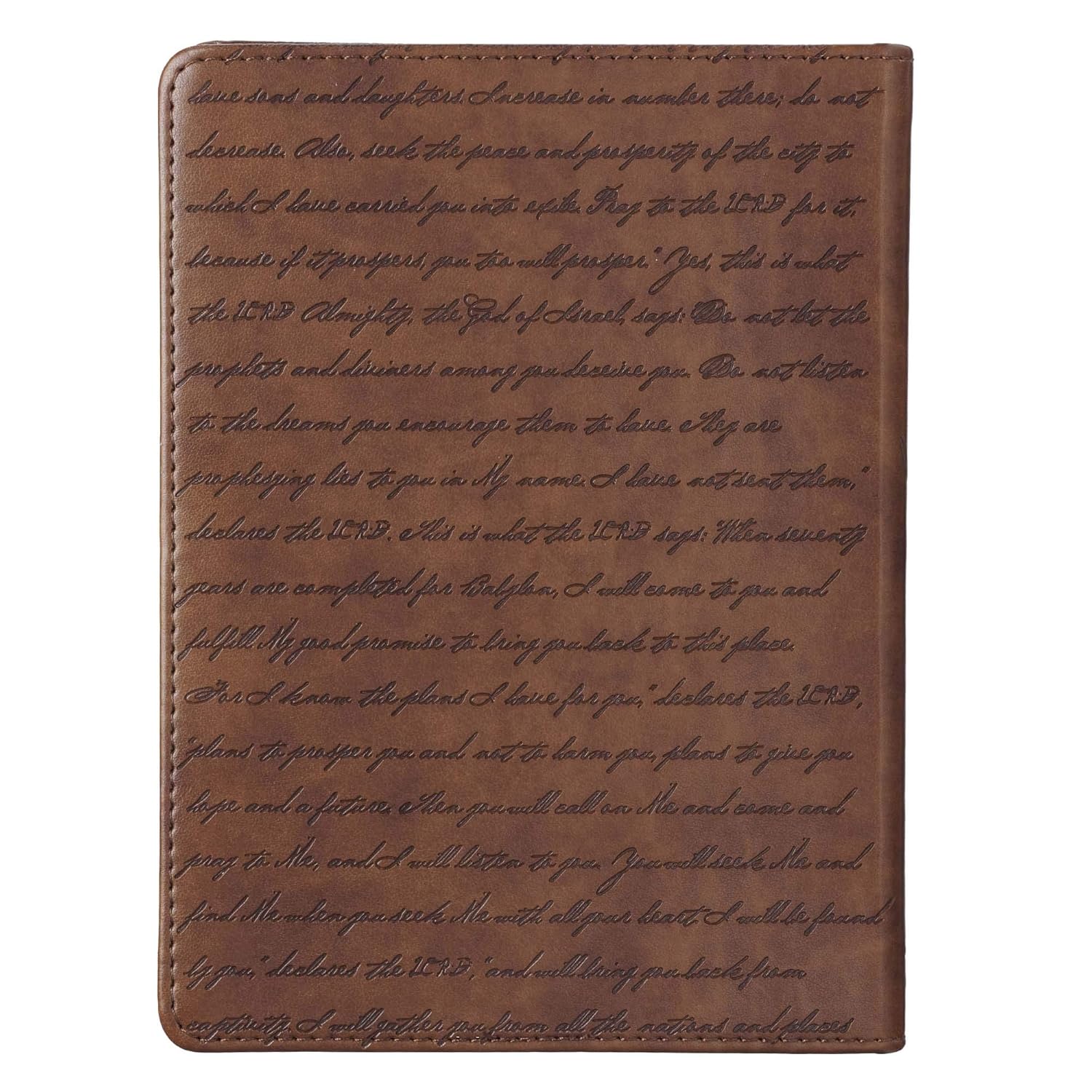Christian Art Gifts Brown Faux Leather Journal | for I Know the Plans Jeremiah 29:11 Bible Verse | Handy-Sized Flexcover Inspirational Notebook W/Ribbon 240 Lined Pages, Gilt Edges, 5.5 X 7 Inches